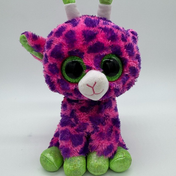 Ty Plush Giraffe Gilbert- Purple and Green 2017 Retired - Picture 1 of 5